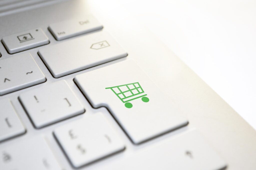 Clavier avec touche panier e-commerce